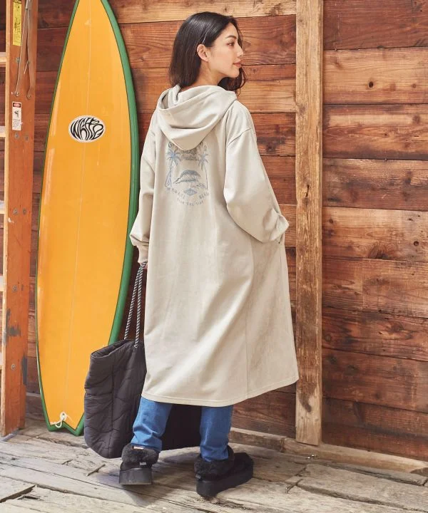 SURF＆Palms Soft Suede Hoodie Dress