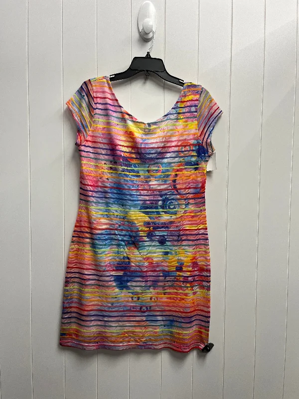 Dress Casual Short By Desigual In Orange & Pink, Size: Xl