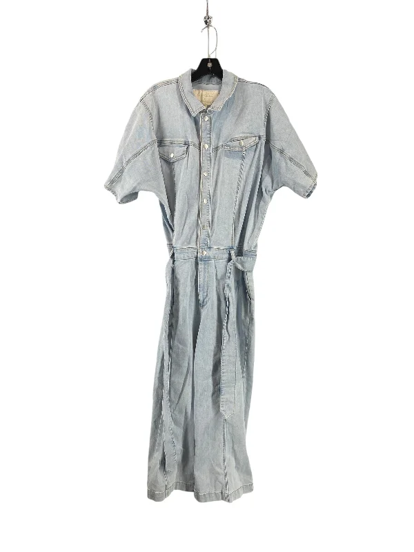 Jumpsuit By Gloria Vanderbilt In Blue Denim, Size: 16