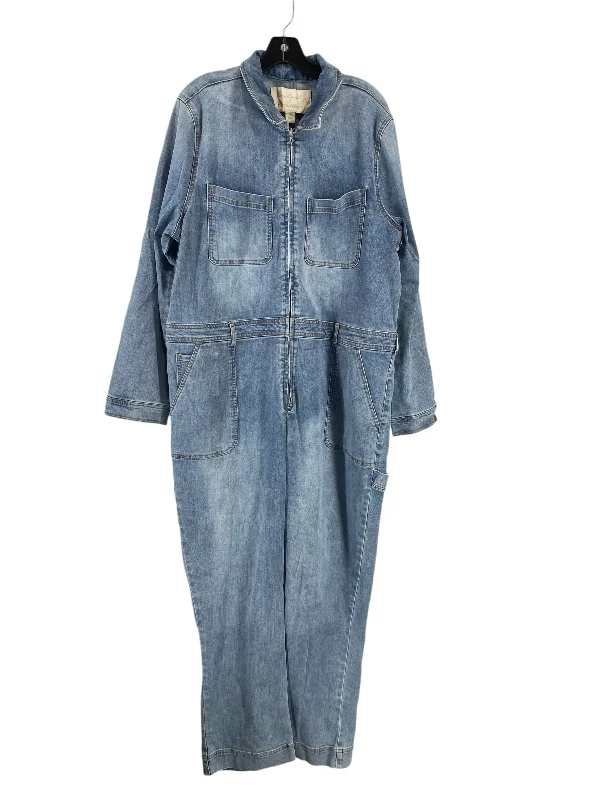 Jumpsuit By Gloria Vanderbilt In Blue Denim, Size: 18