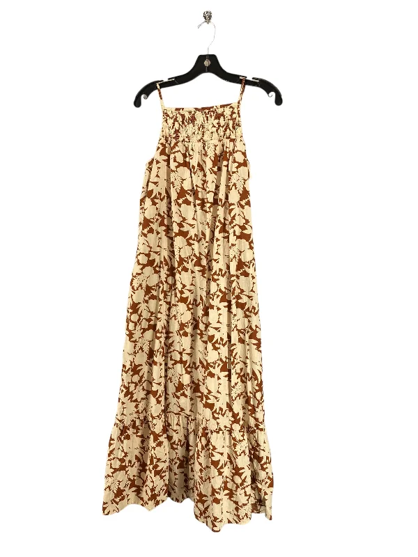 Brown Dress Casual Maxi Universal Thread, Size S