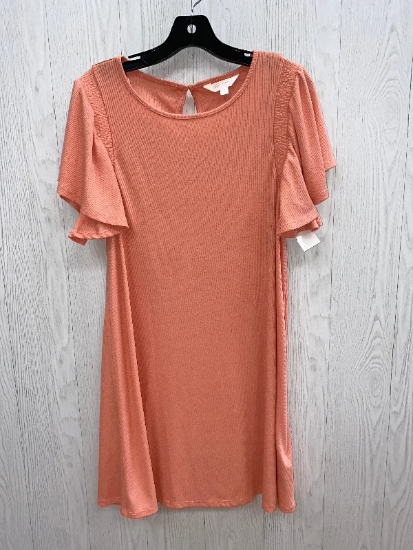 Peach Dress Casual Midi Lc Lauren Conrad, Size M