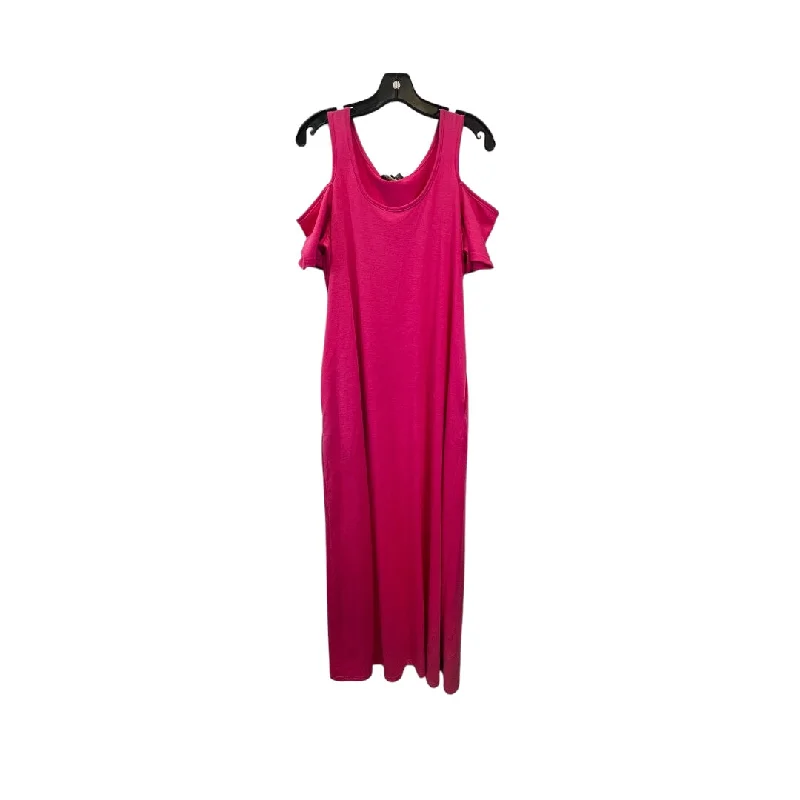 Pink Dress Casual Maxi Clothes Mentor, Size L