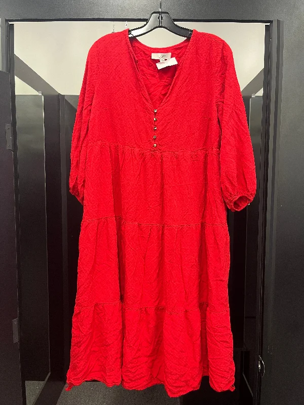 Red Dress Casual Maxi Loft, Size L