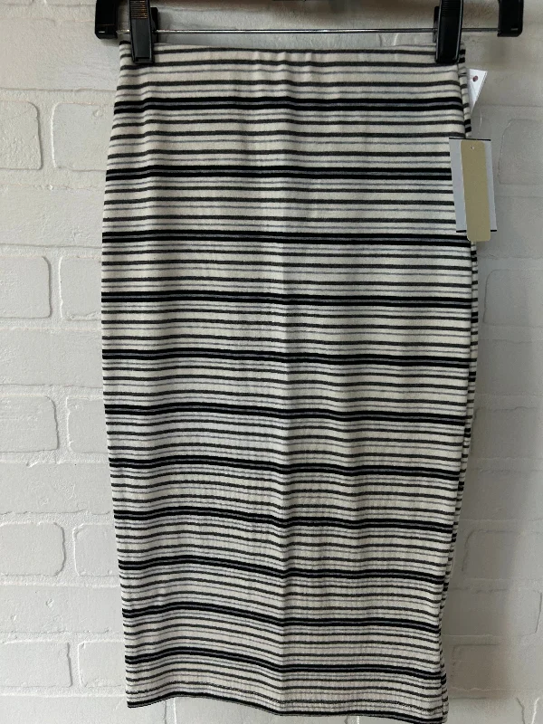 Black & Cream Skirt Midi Painted Threads, Size 0