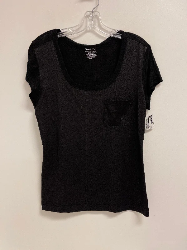 Top Short Sleeve By Calvin Klein In Black, Size: M