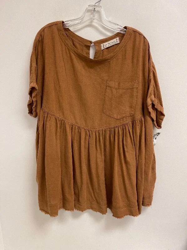 Tunic Short Sleeve By We The Free In Brown, Size: S