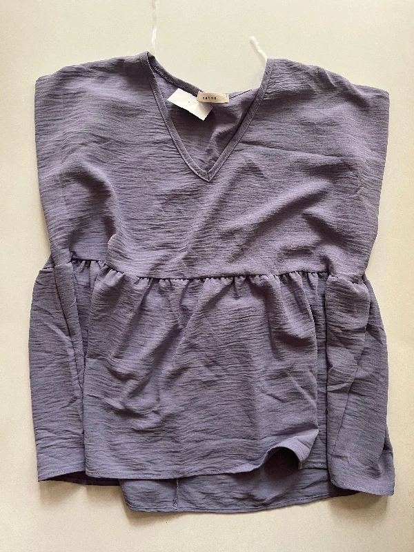 Lavender Blouse Short Sleeve Entro, Size M