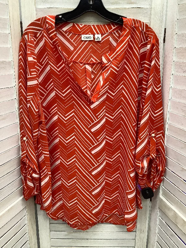 Orange Blouse Long Sleeve Cato, Size Xl