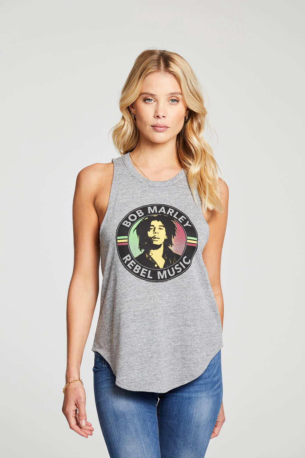 Bob Marley One Love Tank - Streaky Grey