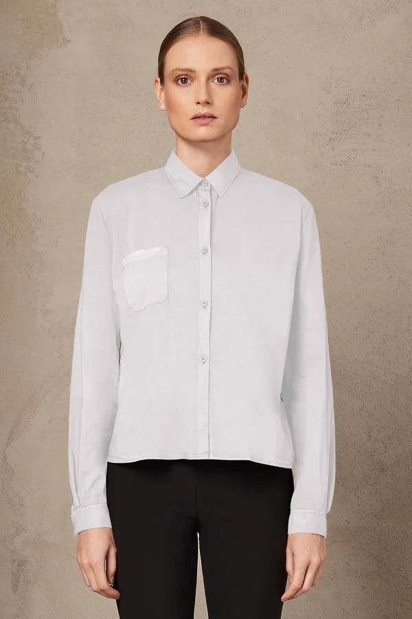 Stretch Cotton Oversize Shirt - White