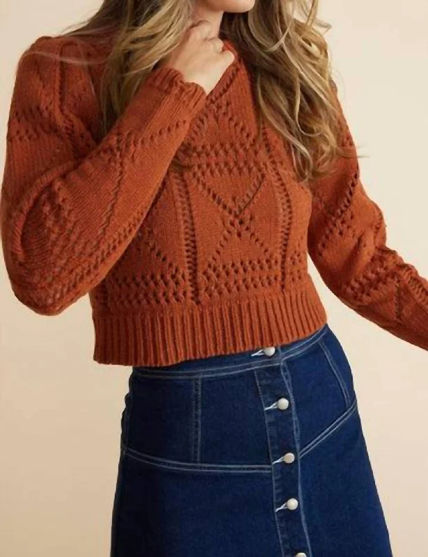 Cara Crochet Jumper In Ginger