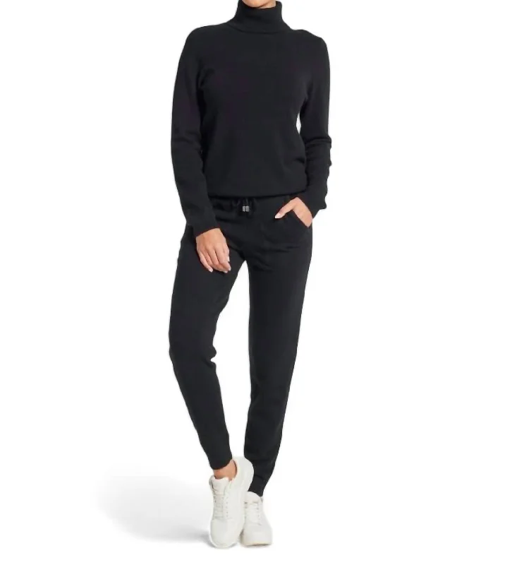 Emily Cashmere Turtleneck Sweater In Black