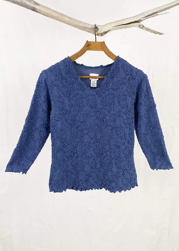 Blue Indigo Jafa Surreal Textured Top