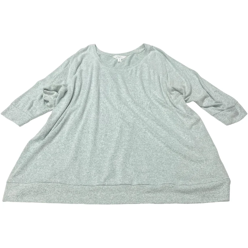 Top Long Sleeve By Market & Spruce In Green White, Size: 3x