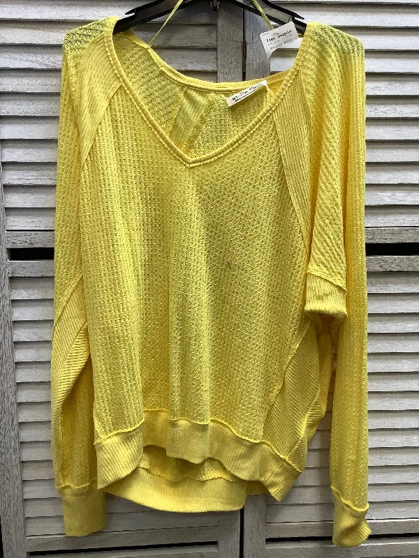 Top Long Sleeve By We The Free In Yellow, Size: Xl