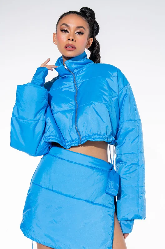 BACK AGAIN CROPPED PUFFER BOMBER