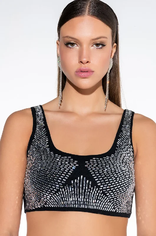 BODIED RHINESTONE CROP TOP