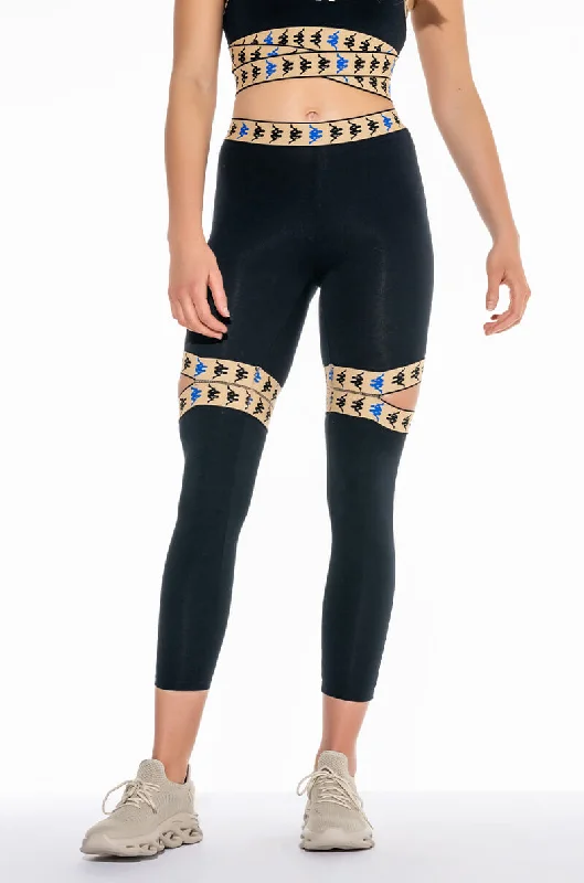 KAPPA CUTOUT LEGGING WITH PRINTED WAISTBAND