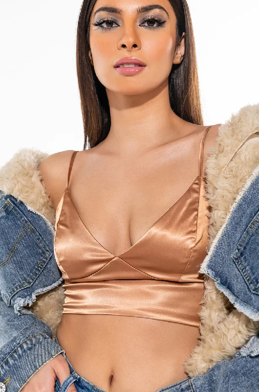 MY TYPE SATIN CROP TANK