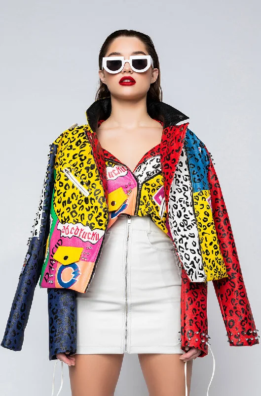 AZALEA WANG WONKA COLORS MOTO JACKET