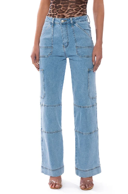 KENDALL WIDE LEG UTILITY JEANS