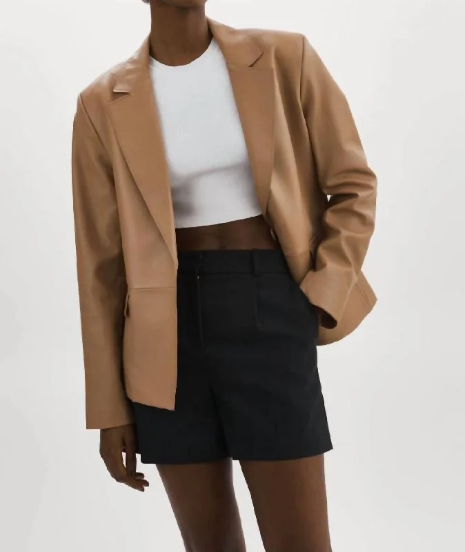 Elza Chic Modern Fit Blazer In Mocha