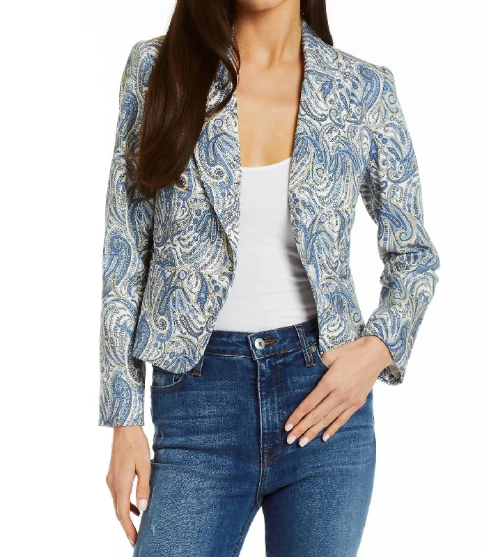 Milo Paisley Blazer In Bluebird