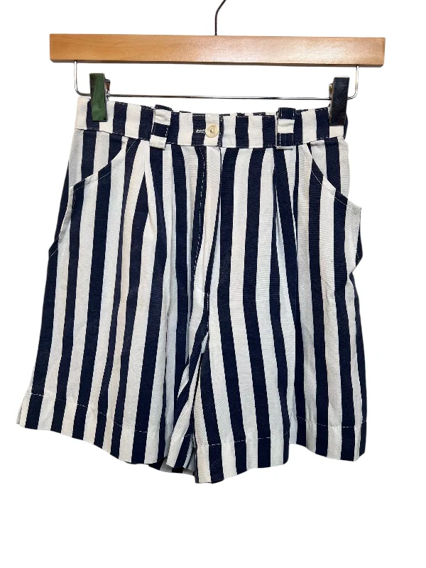 Women’s Black White Striped Shorts (Size XS)