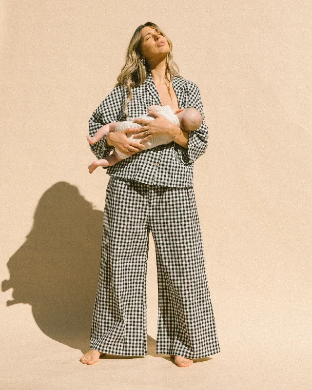 Women's Lounge Pants | Black Gingham